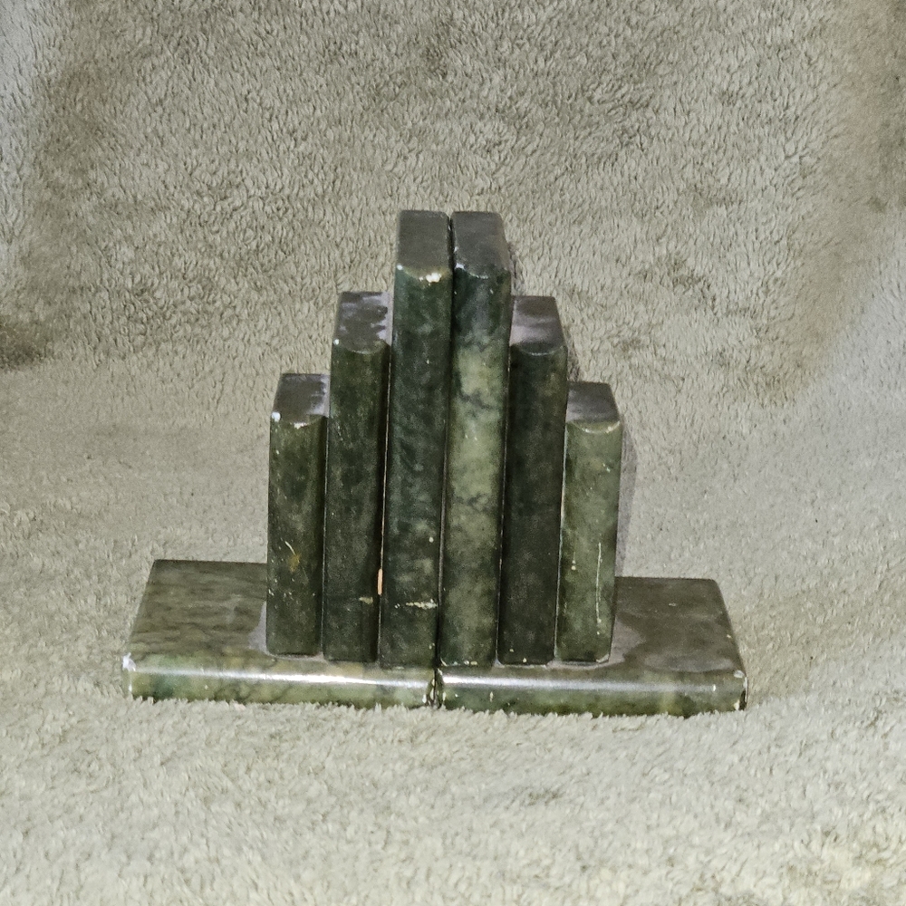 Vintage Alabaster marble books ends